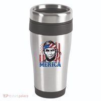 Merica Abraham Lincoln American Flag 16oz Travel Tumbler thumb 0