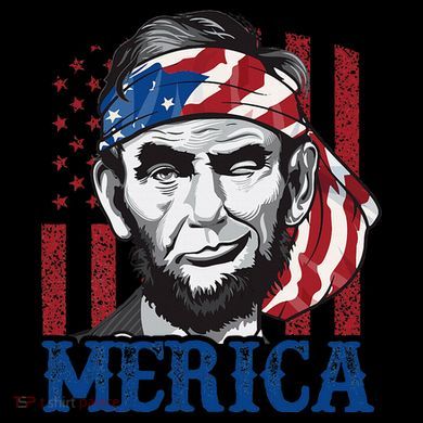 Merica Abraham Lincoln American Flag 16oz Travel Tumbler