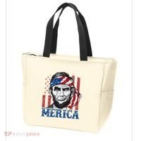 Merica Abraham Lincoln American Flag Tote Bag thumb 3