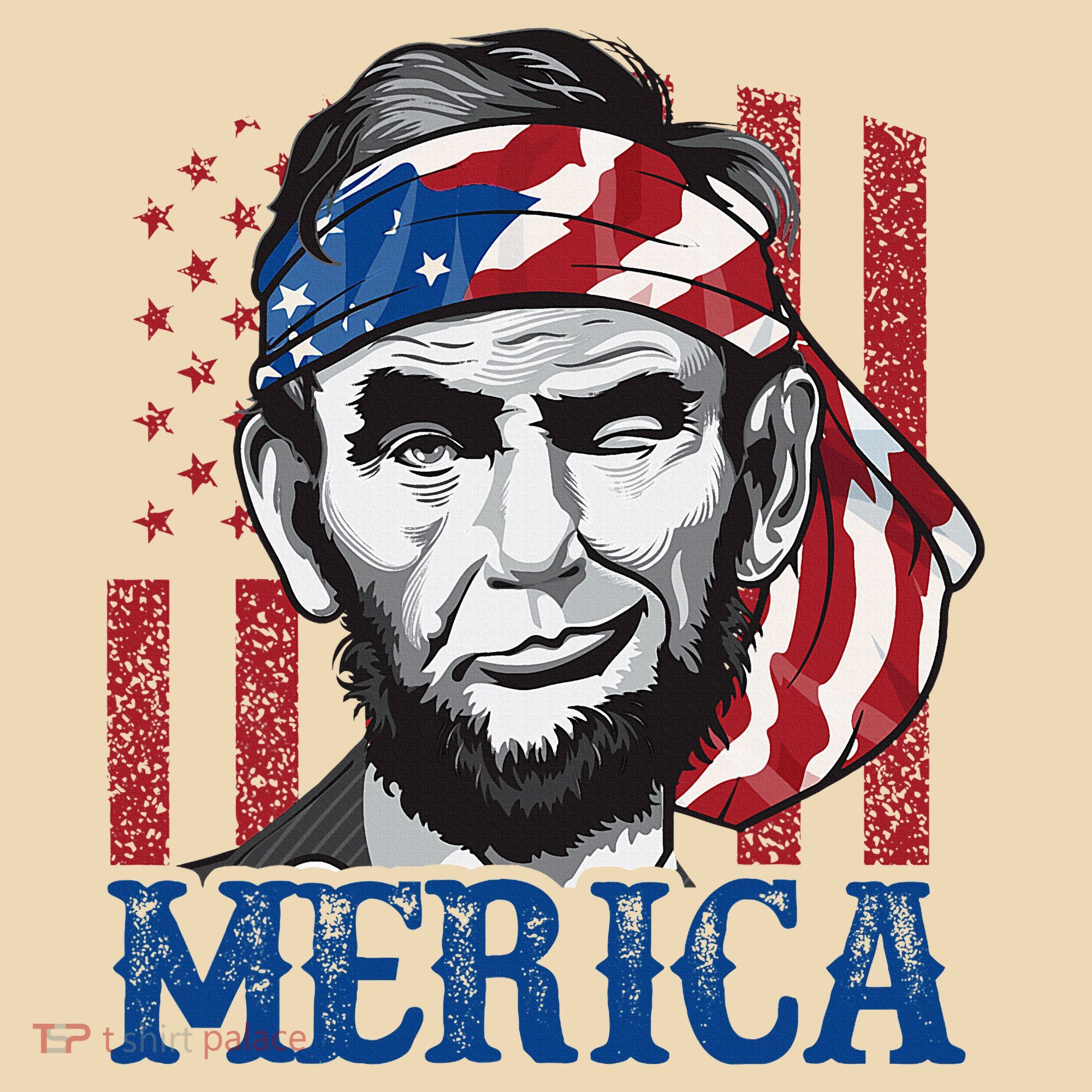 Merica Abraham Lincoln American Flag Tote Bag