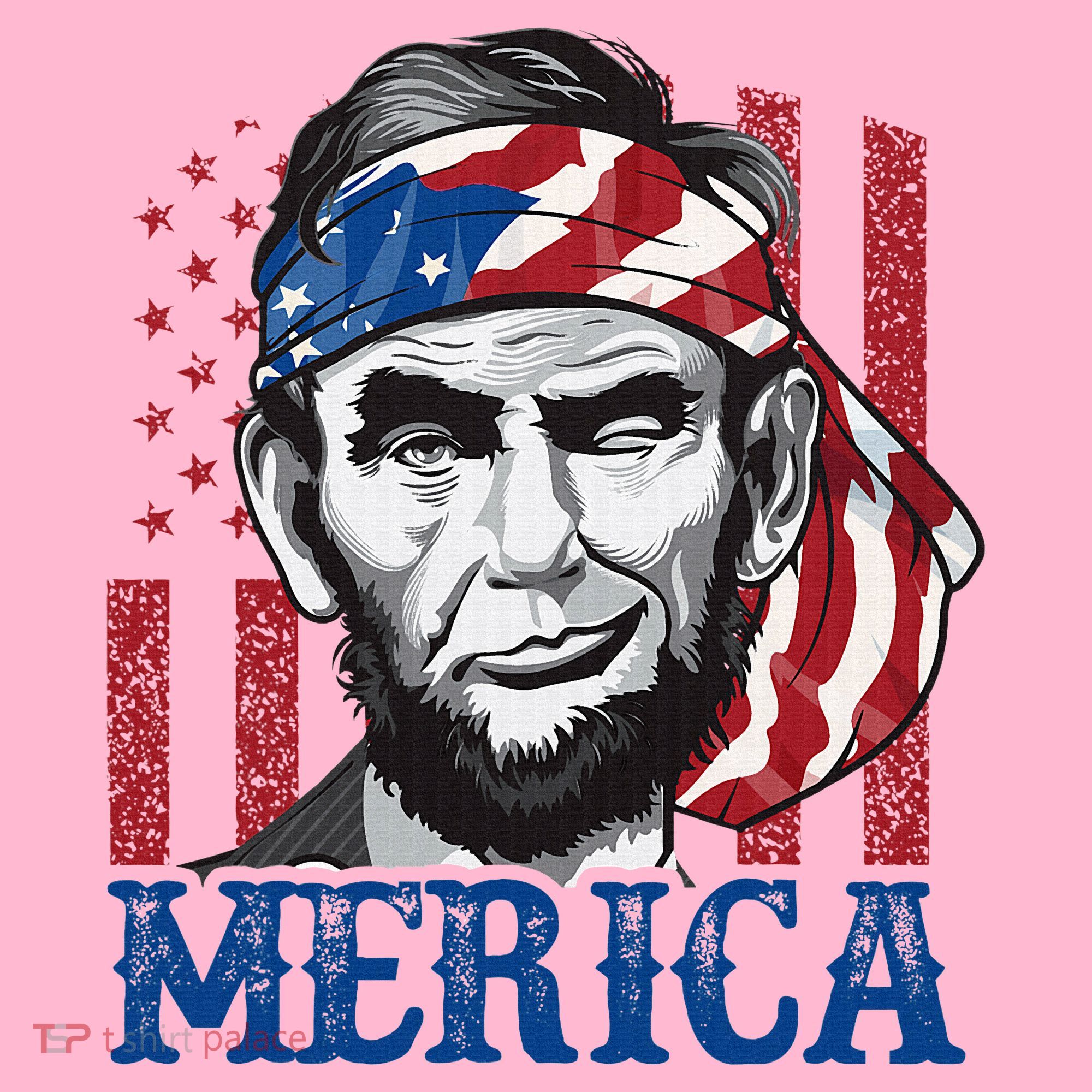 Merica Abraham Lincoln American Flag Coaster