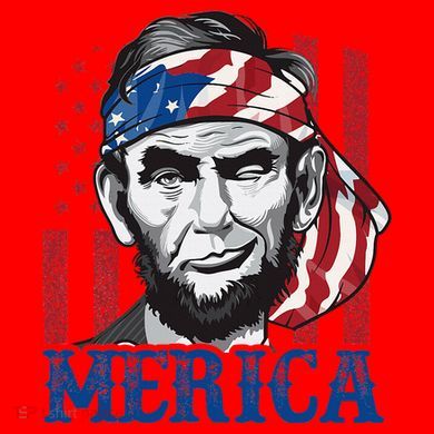 Merica Abraham Lincoln American Flag Santa Hat