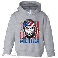 Merica Abraham Lincoln American Flag Toddler Hoodie thumb 0