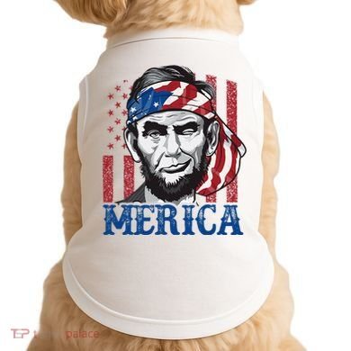 Merica Abraham Lincoln American Flag Doggie Tank