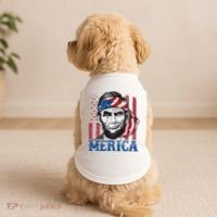 Merica Abraham Lincoln American Flag Doggie Tank thumb 2