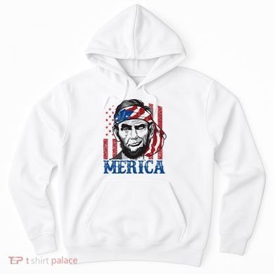 Merica Abraham Lincoln American Flag Hoodie