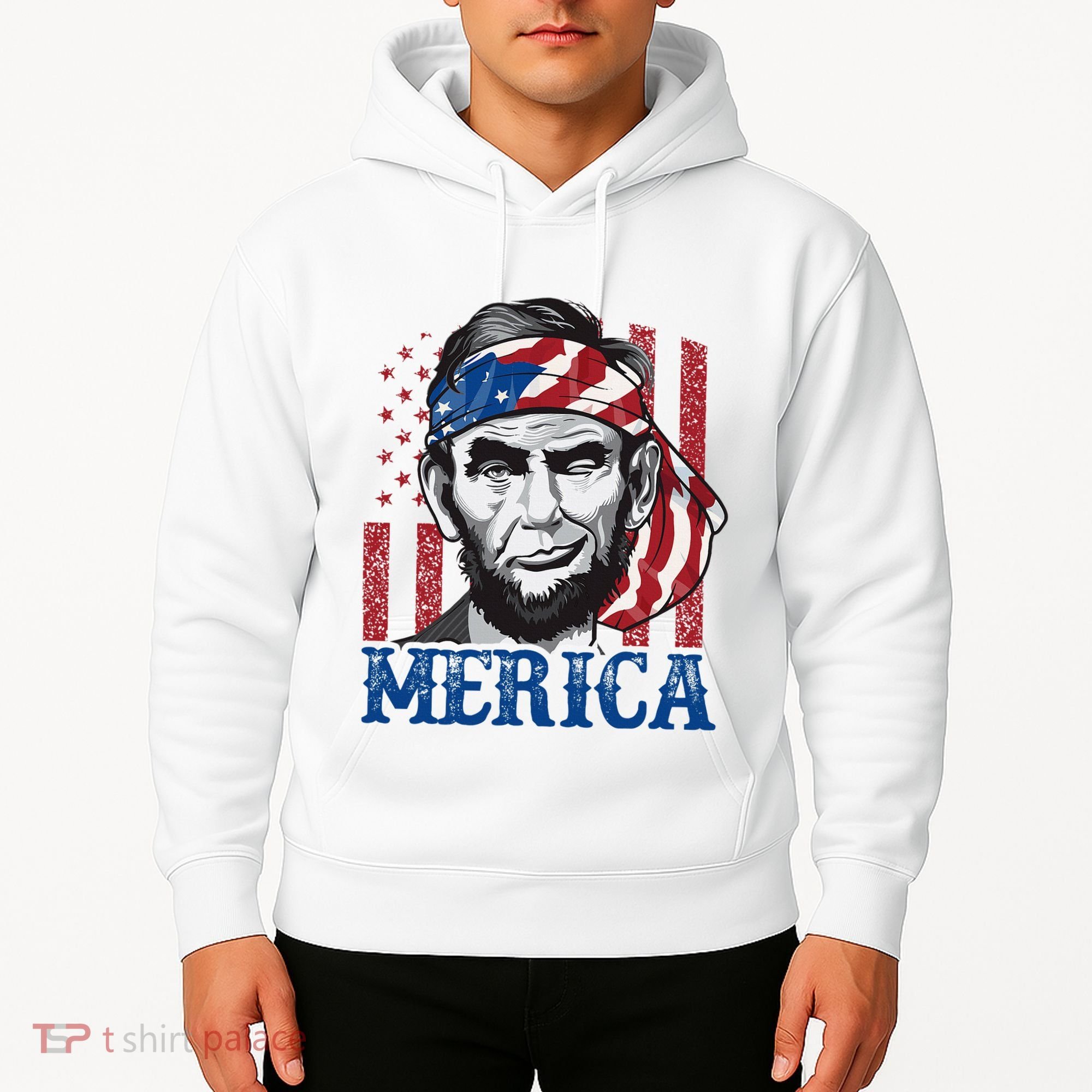 Merica Abraham Lincoln American Flag Hoodie