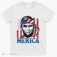 Merica Abraham Lincoln American Flag T-Shirt thumb 0