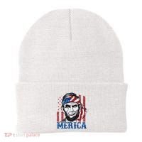 Merica Abraham Lincoln American Flag Beanie thumb 0