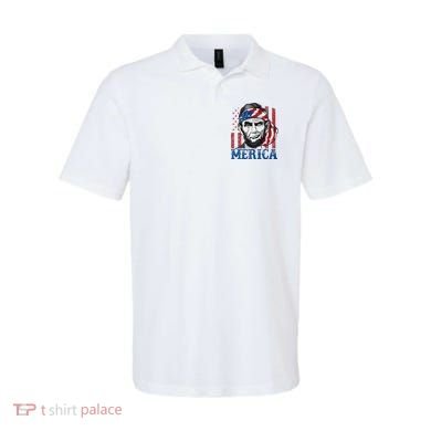 Merica Abraham Lincoln American Flag Polo
