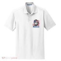 Merica Abraham Lincoln American Flag Dry Zone Grid Polo thumb 0