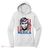 Merica Abraham Lincoln American Flag Women's Hoodie thumb 0