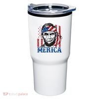 Merica Abraham Lincoln American Flag Tumbler thumb 0