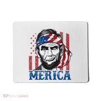 Merica Abraham Lincoln American Flag Mousepad thumb 0