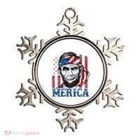 Merica Abraham Lincoln American Flag Ornament thumb 0
