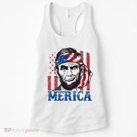 Merica Abraham Lincoln American Flag Women's Tank Top thumb 0