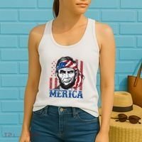 Merica Abraham Lincoln American Flag Women's Tank Top thumb 2