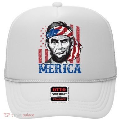 Merica Abraham Lincoln American Flag Hat