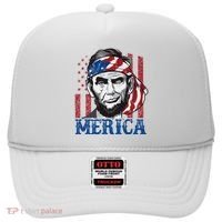 Merica Abraham Lincoln American Flag Hat thumb 0