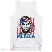 Merica Abraham Lincoln American Flag Tank Top thumb 0
