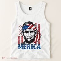 Merica Abraham Lincoln American Flag Tank Top thumb 2