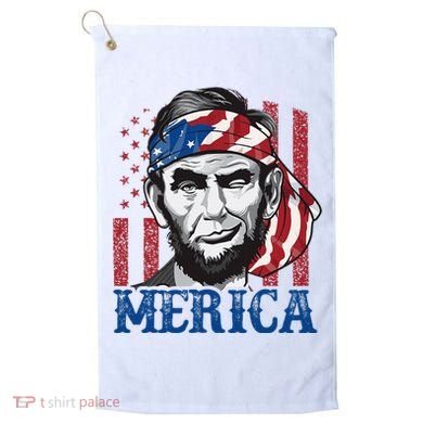 Merica Abraham Lincoln American Flag Golf Towel
