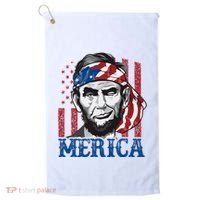 Merica Abraham Lincoln American Flag Golf Towel thumb 0