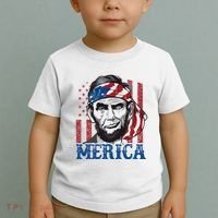 Merica Abraham Lincoln American Flag Toddler T-Shirt thumb 2