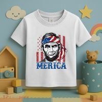 Merica Abraham Lincoln American Flag Toddler T-Shirt thumb 3