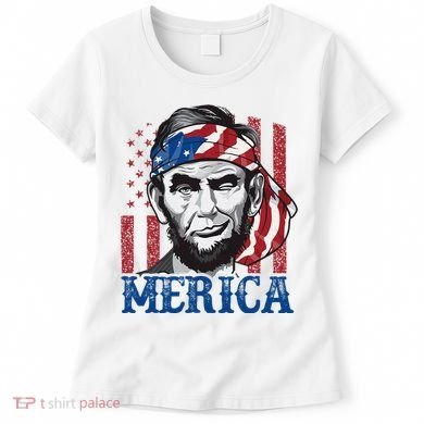 Merica Abraham Lincoln American Flag Women's T-Shirt