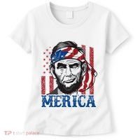 Merica Abraham Lincoln American Flag Women's T-Shirt thumb 0