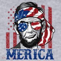 Merica Abraham Lincoln 4th Of July American Flag Women's Sweatshirt thumb 2