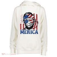 Merica Abraham Lincoln 4th Of July American Flag Womens Funnel Neck Pullover Hood thumb 0