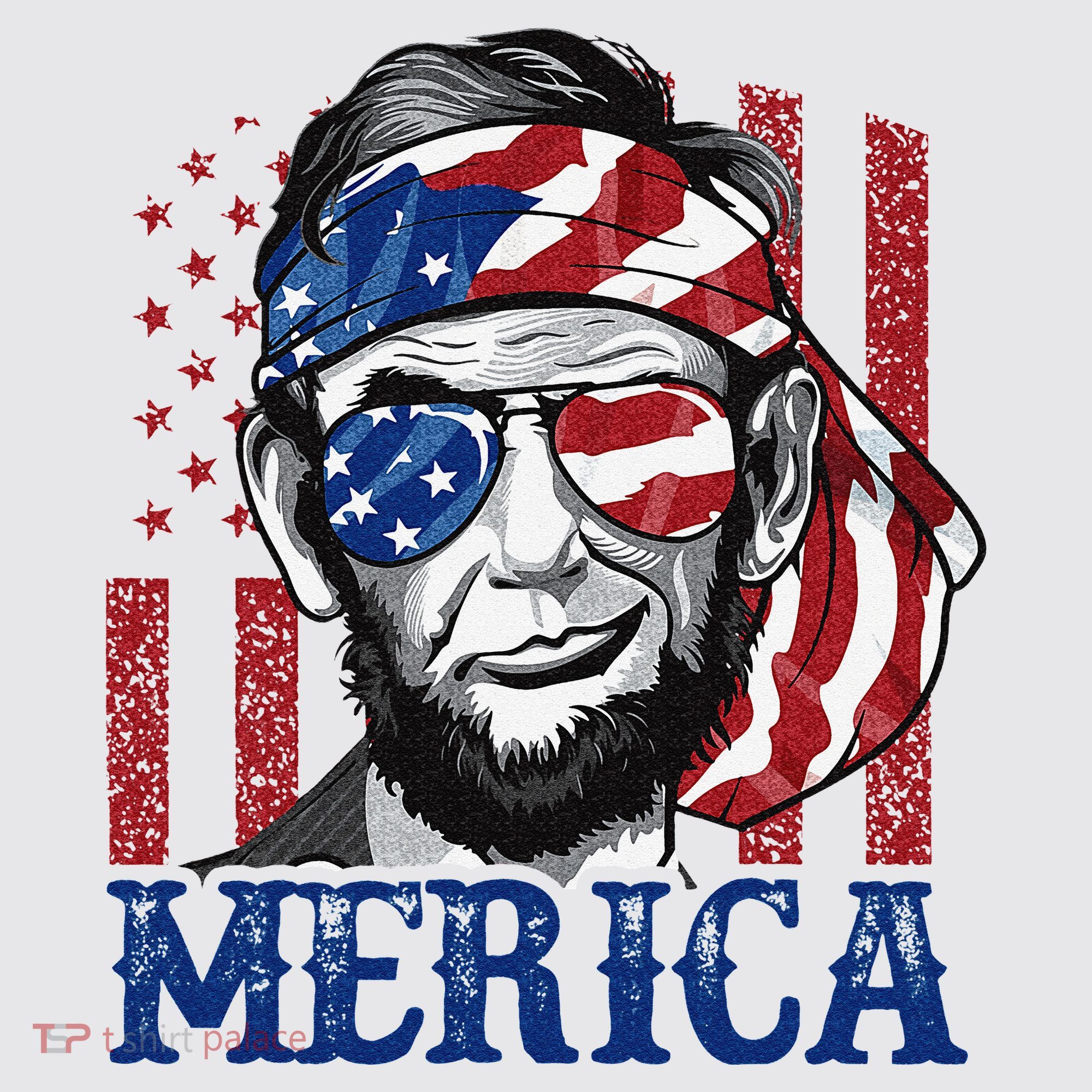Merica Abraham Lincoln 4th Of July American Flag Womens Funnel Neck Pullover Hood