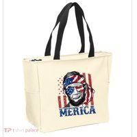 Merica Abraham Lincoln 4th Of July American Flag Tote Bag thumb 2
