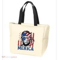 Merica Abraham Lincoln 4th Of July American Flag Tote Bag thumb 3