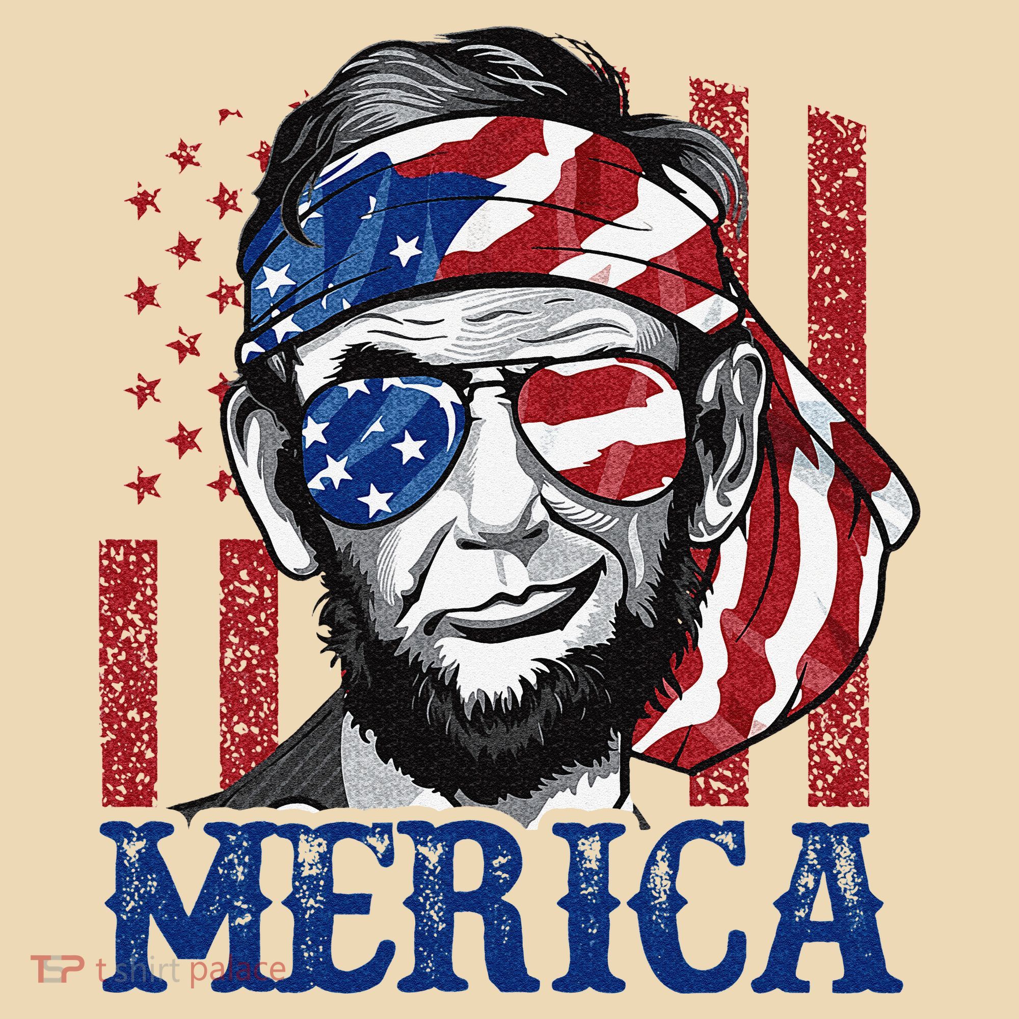 Merica Abraham Lincoln 4th Of July American Flag Tote Bag