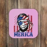Merica Abraham Lincoln 4th Of July American Flag Coaster thumb 0