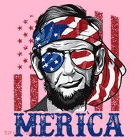 Merica Abraham Lincoln 4th Of July American Flag Coaster thumb 2
