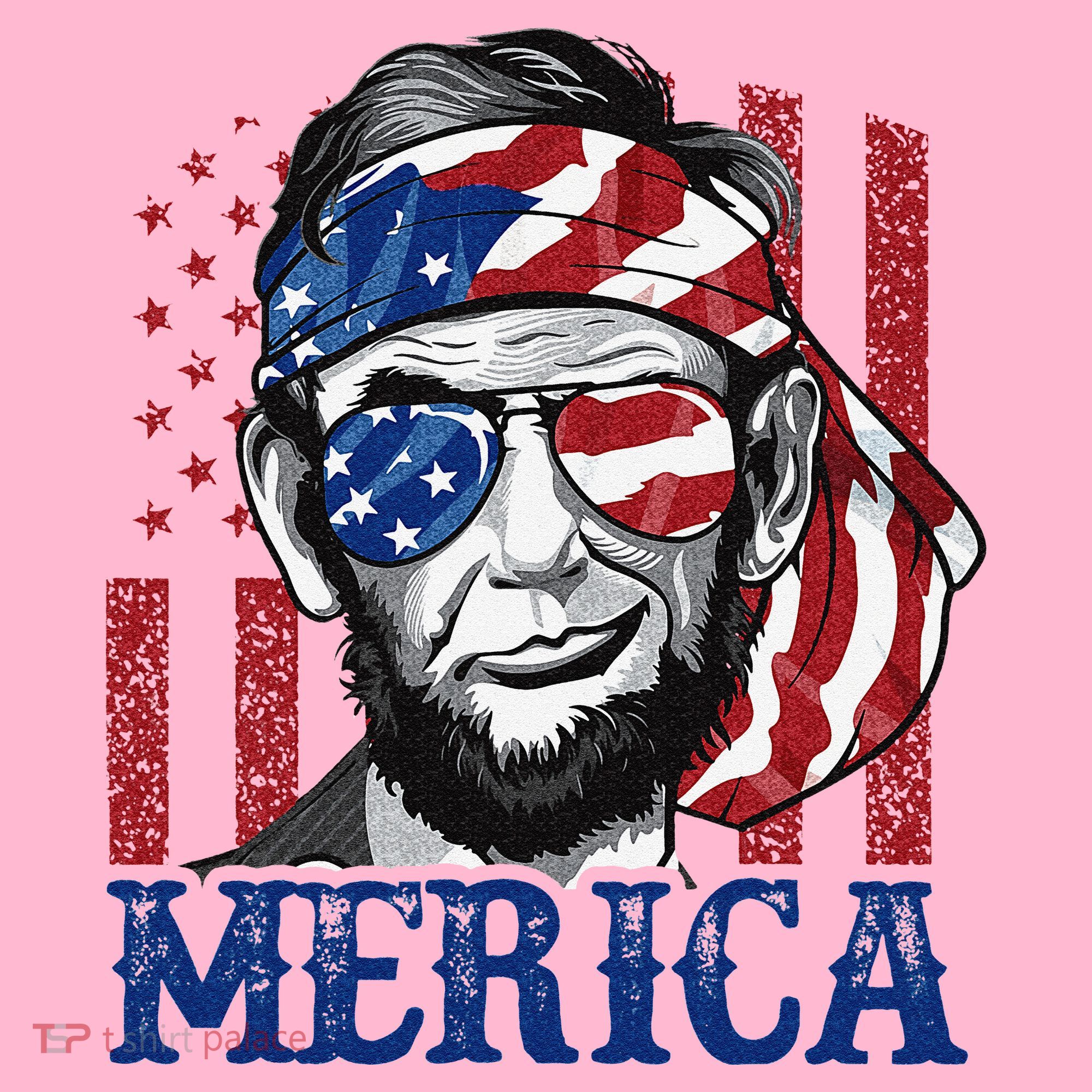 Merica Abraham Lincoln 4th Of July American Flag Coaster