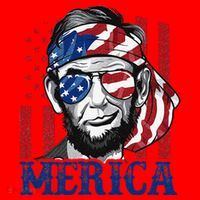Merica Abraham Lincoln 4th Of July American Flag Santa Hat thumb 1