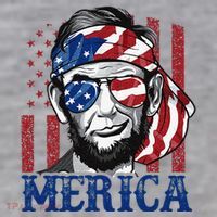 Merica Abraham Lincoln 4th Of July American Flag Infant Fleece One Piece thumb 2