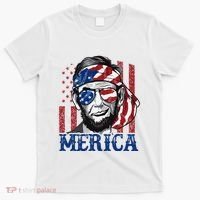 Merica Abraham Lincoln 4th Of July American Flag T-Shirt thumb 0