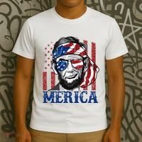 Merica Abraham Lincoln 4th Of July American Flag T-Shirt thumb 3