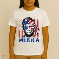 Merica Abraham Lincoln 4th Of July American Flag T-Shirt thumb 4