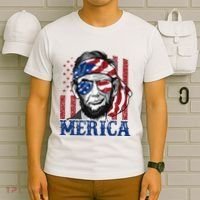 Merica Abraham Lincoln 4th Of July American Flag T-Shirt thumb 6