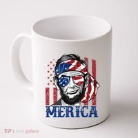 Merica Abraham Lincoln 4th Of July American Flag Coffee Mug thumb 0