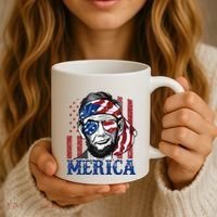 Merica Abraham Lincoln 4th Of July American Flag Coffee Mug thumb 3