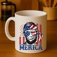 Merica Abraham Lincoln 4th Of July American Flag Coffee Mug thumb 4