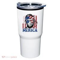 Merica Abraham Lincoln 4th Of July American Flag Tumbler thumb 0